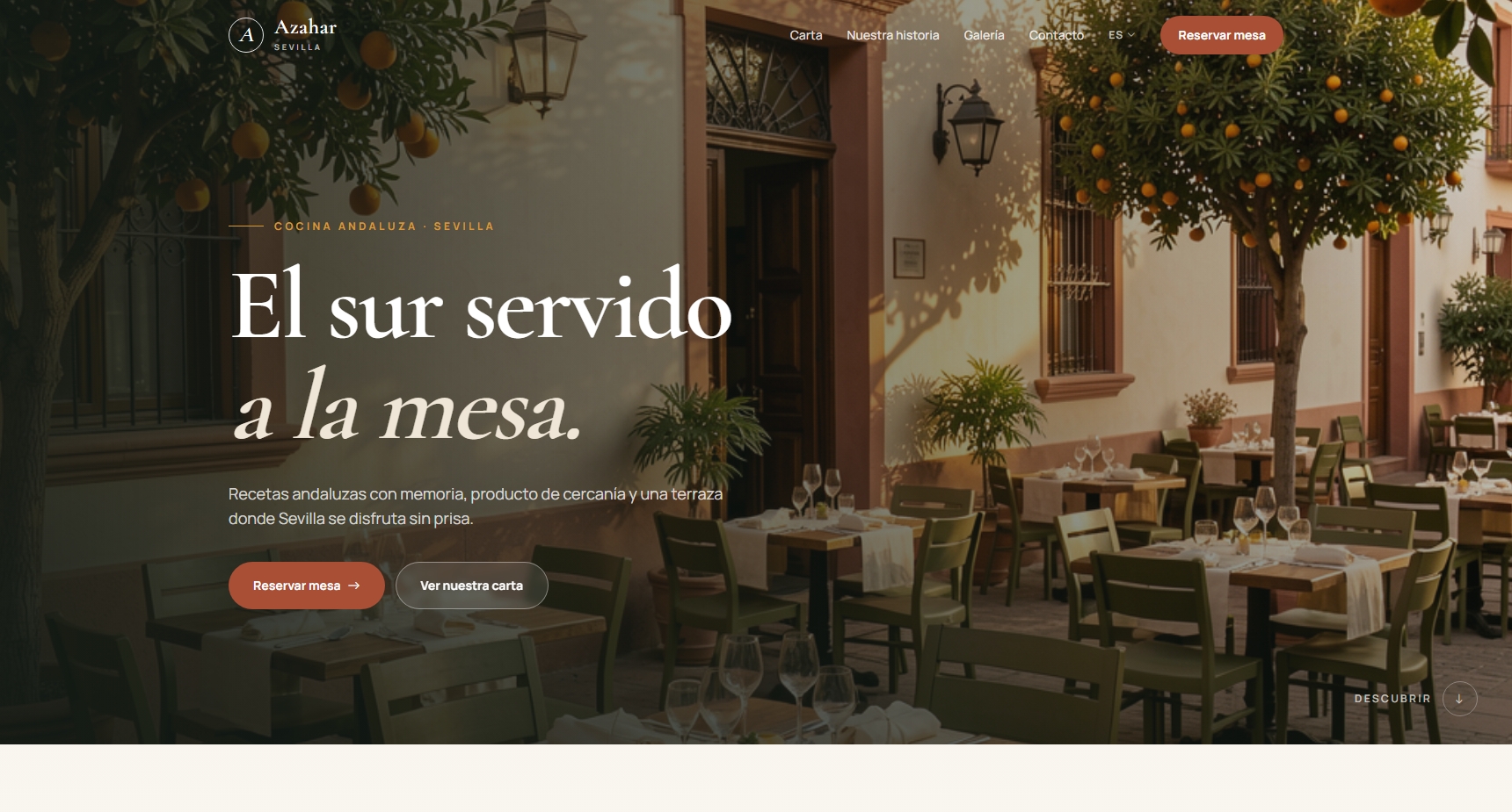 Aperçu du template de site web — Restaurante / Espagnol