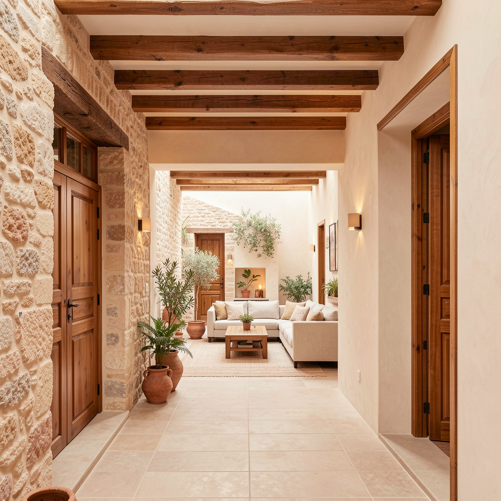 Riad rénové avec matériaux traditionnels