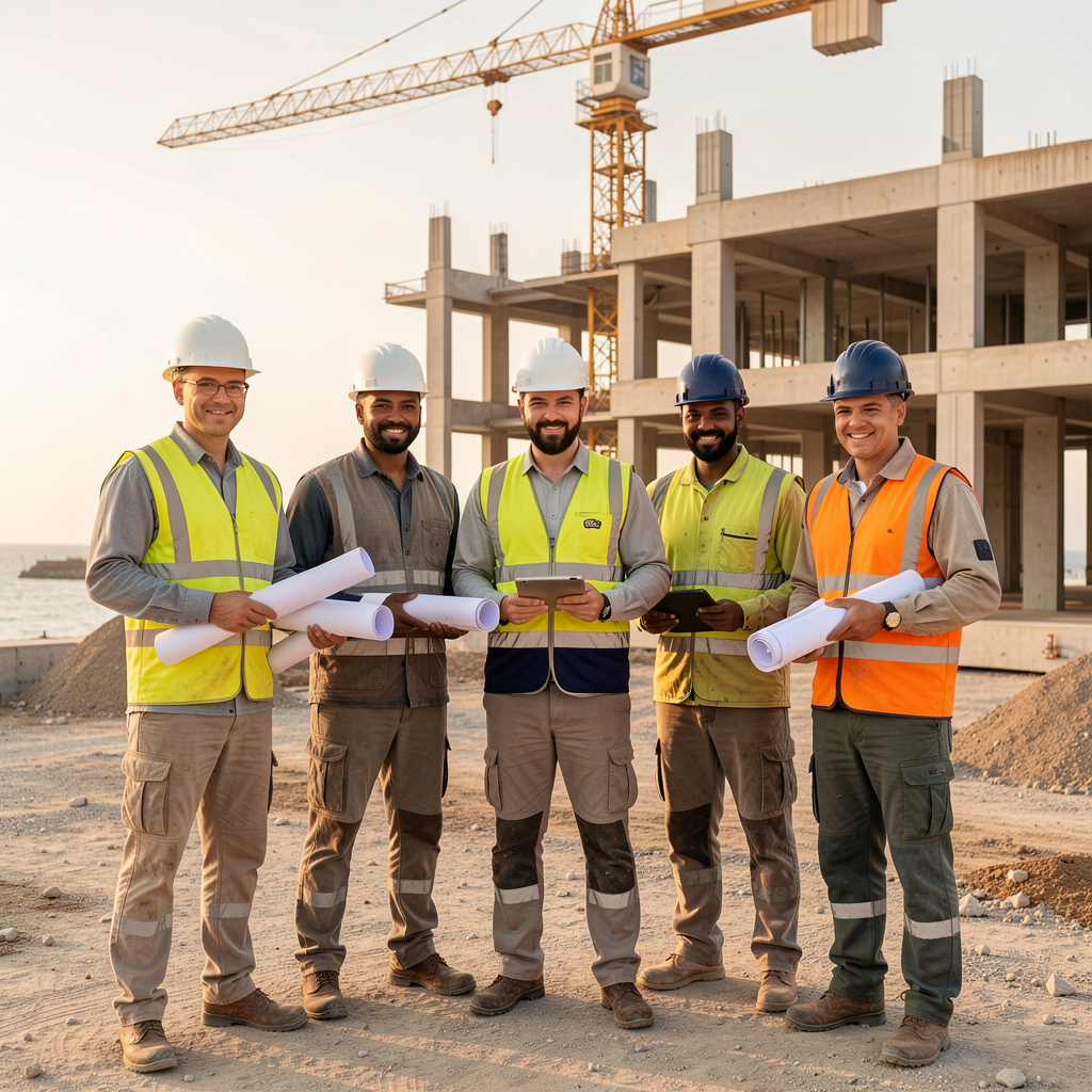 Équipe Atlas Bâtir sur un chantier
