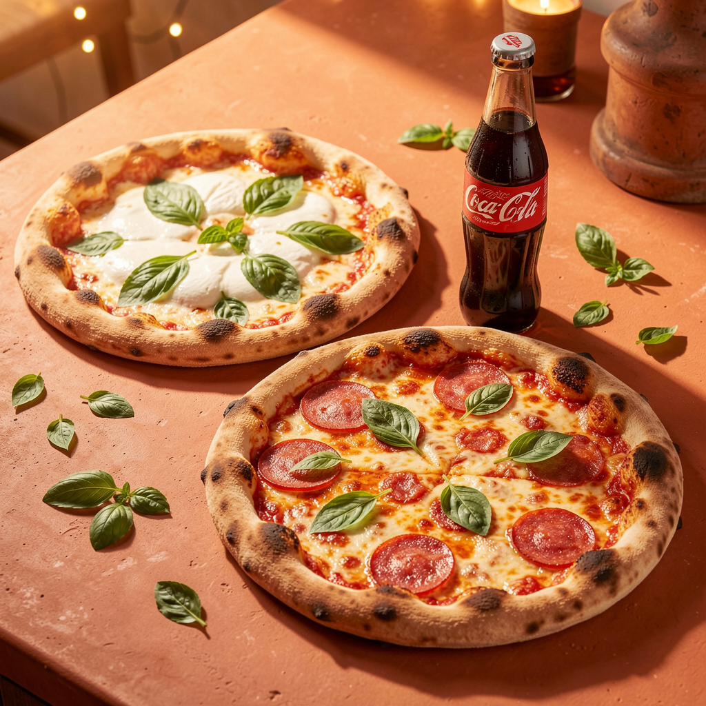 Oferta de dos pizzas con bebida