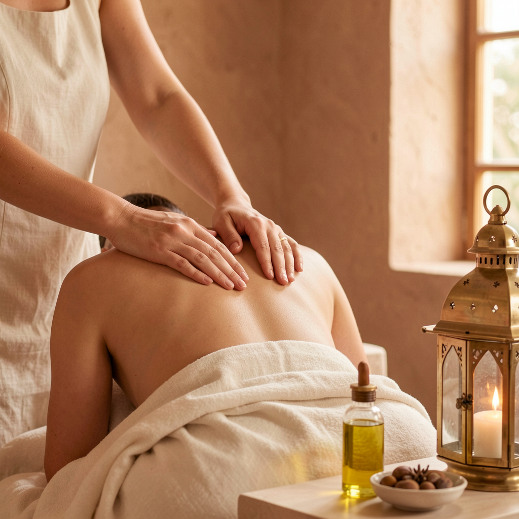 Massage relaxant aux huiles marocaines