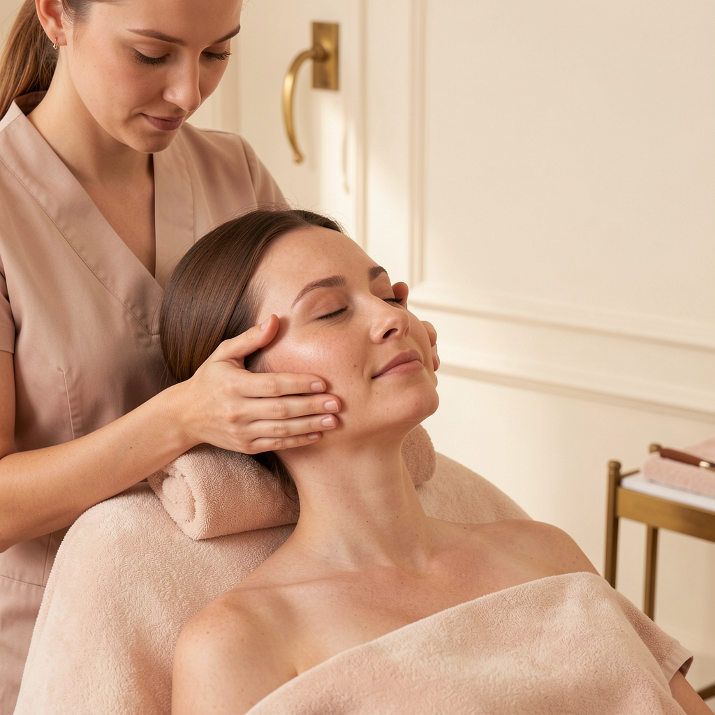 Soin du visage réalisé avec douceur en institut