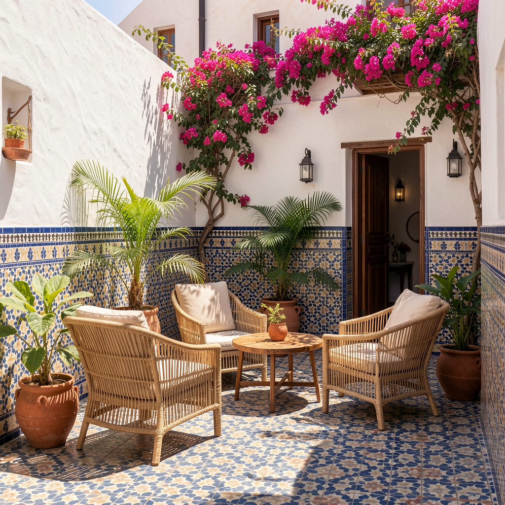 Patio marocain de l’hôtel
