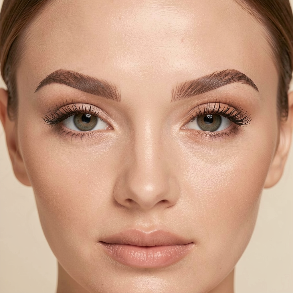 Sourcils restructurés et cils rehaussés
