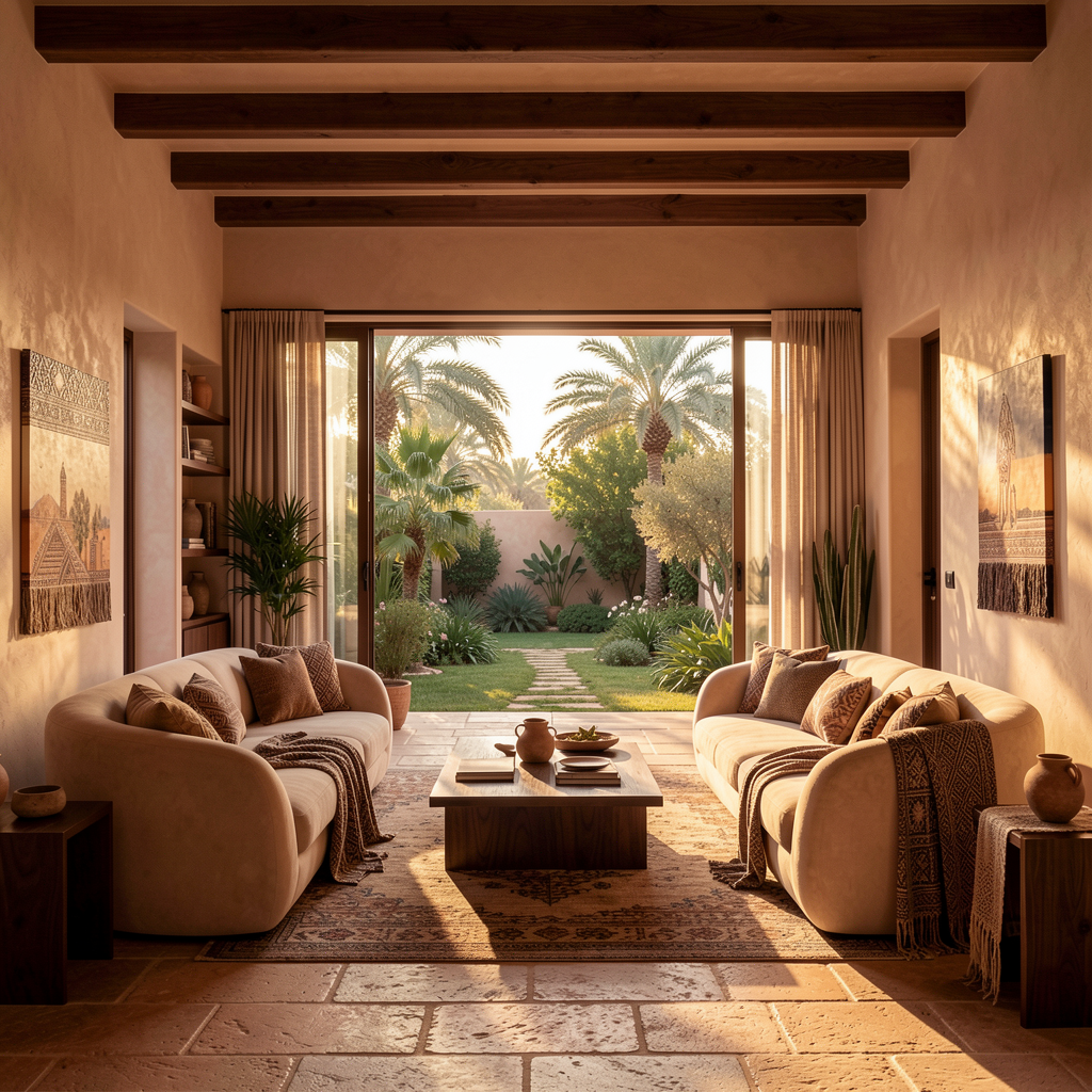 Salon d’une villa dans la Palmeraie