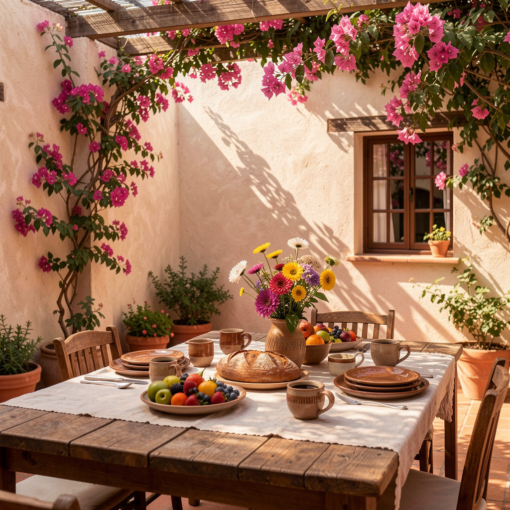 Desayuno en el patio