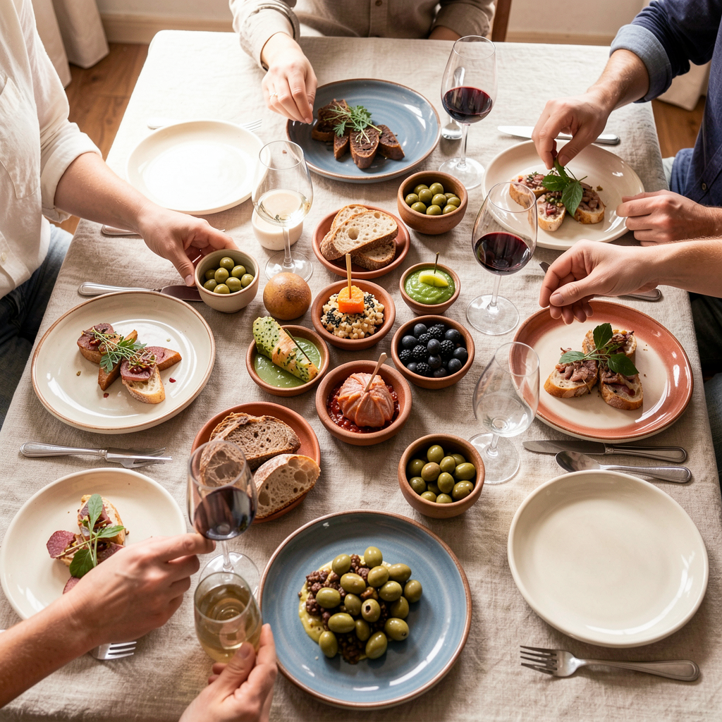 Mesa con tapas para compartir