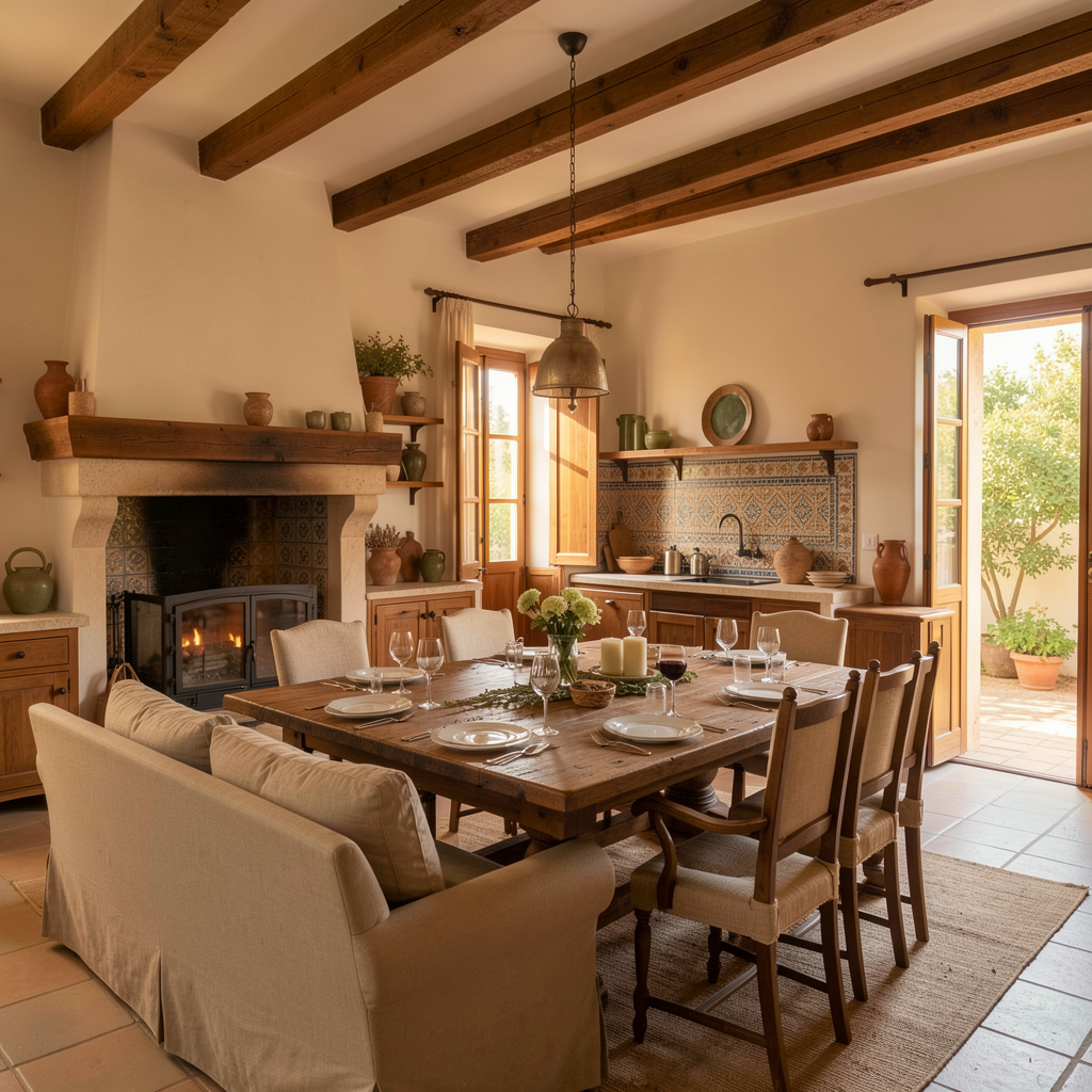 Salón y cocina abierta