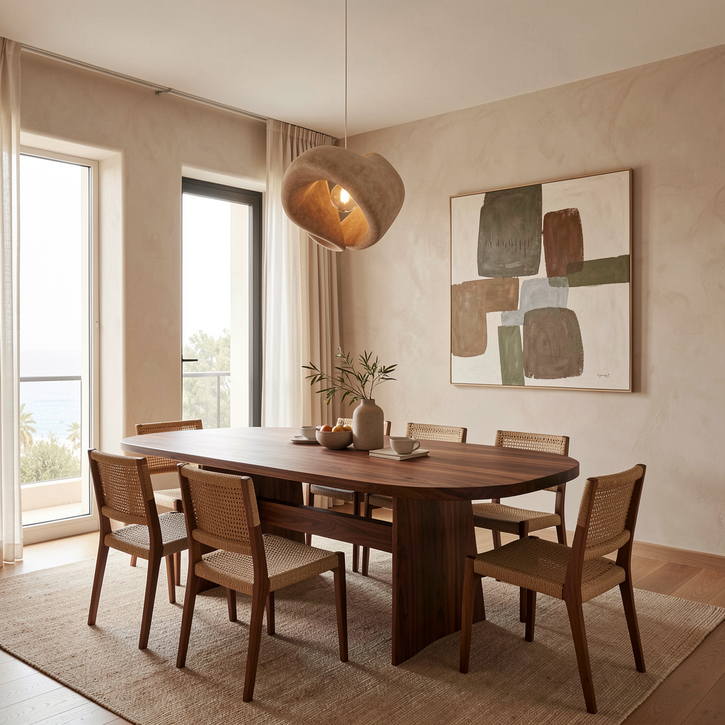 Salle à manger d’un appartement à Casablanca