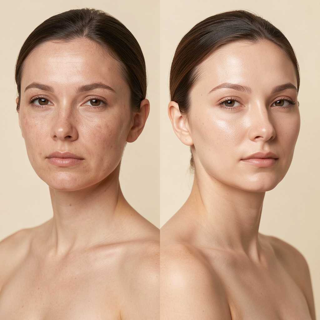 Avant et après un soin du visage
