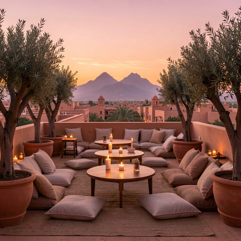 Terrasse avec vue sur l’Atlas