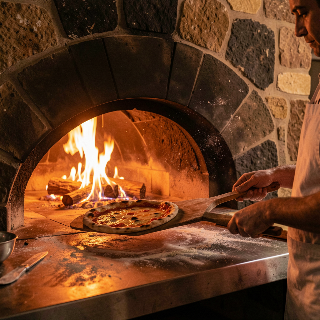 Horno artesanal de la pizzería