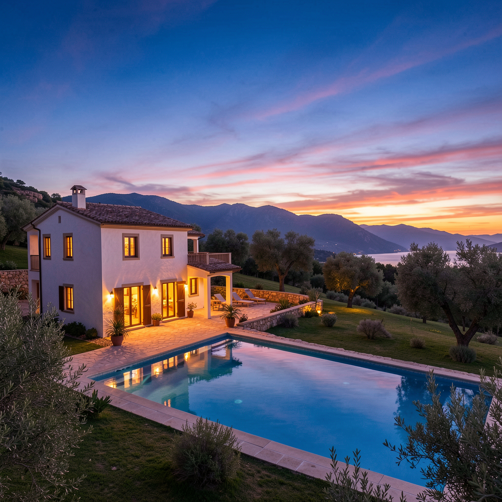 Finca Almazara al atardecer