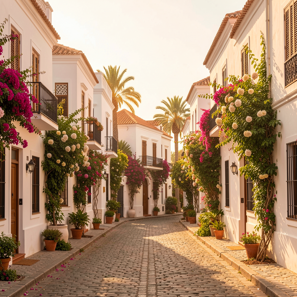 Rue fleurie du quartier Marshan