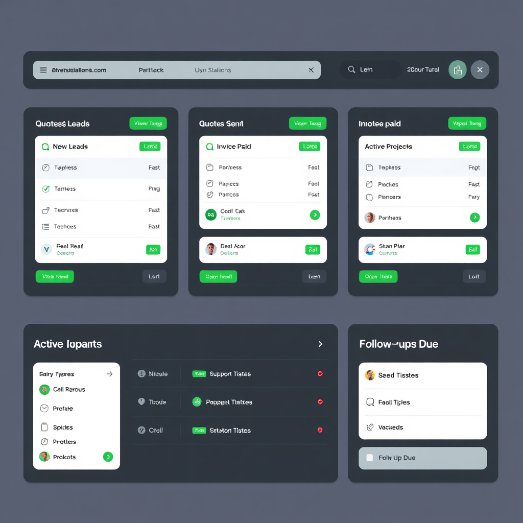 FlowCRM dashboard mockup
