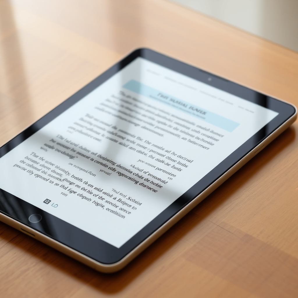 Ebook on tablet mockup