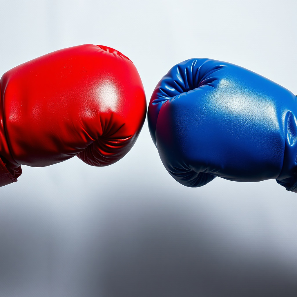 Red and blue boxing gloves