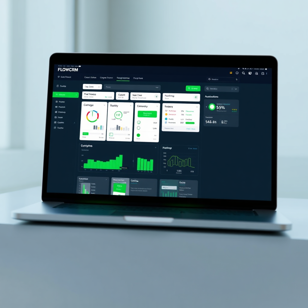 Laptop CRM dashboard mockup
