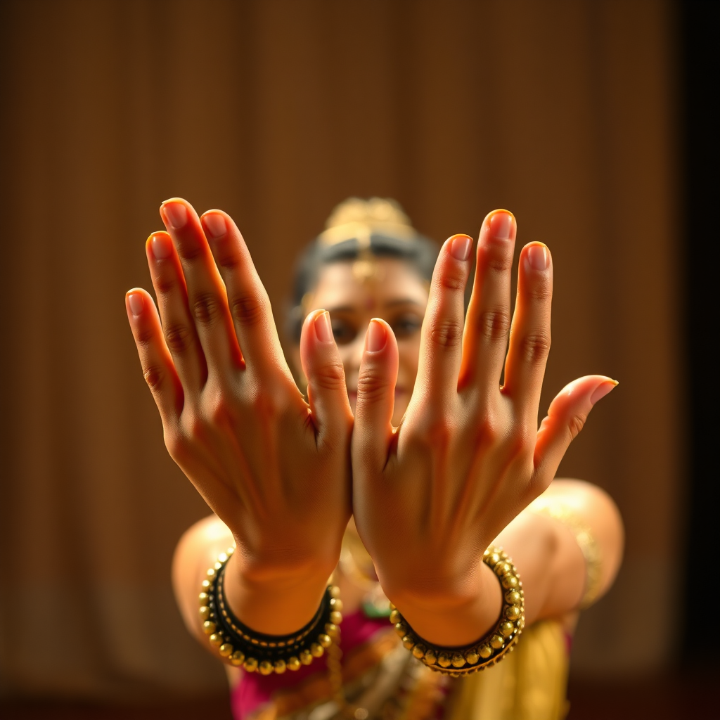 Mudra gesture close-up in Bharatanatyam