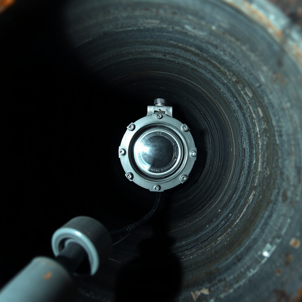 Sewer camera inspection inside pipeline