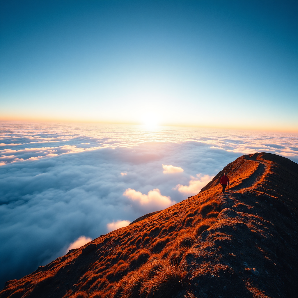 Alpine trail at sunrise