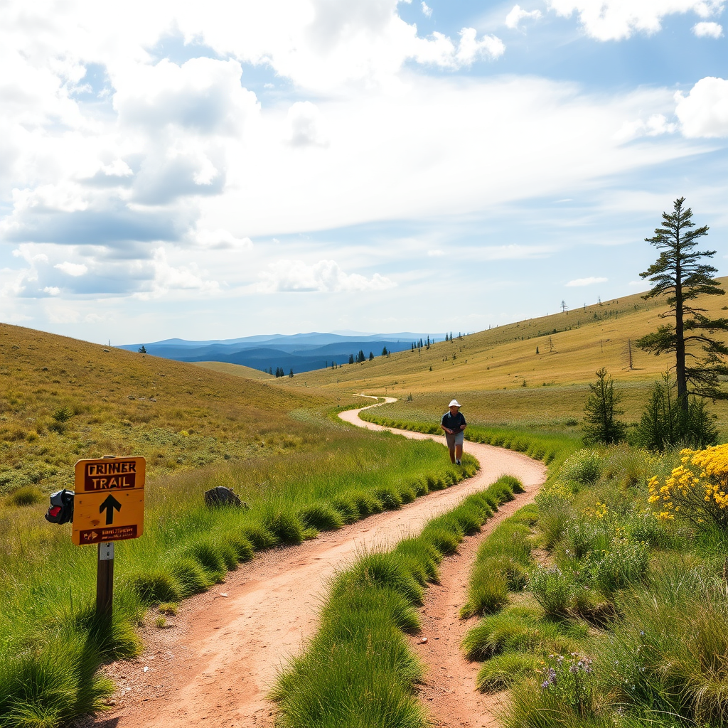 Trail through meadow
