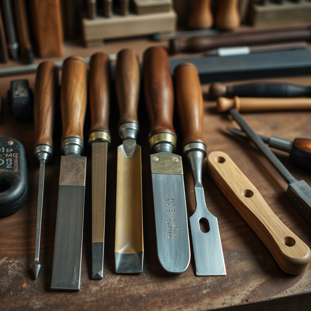 Chisels and sharpening equipment