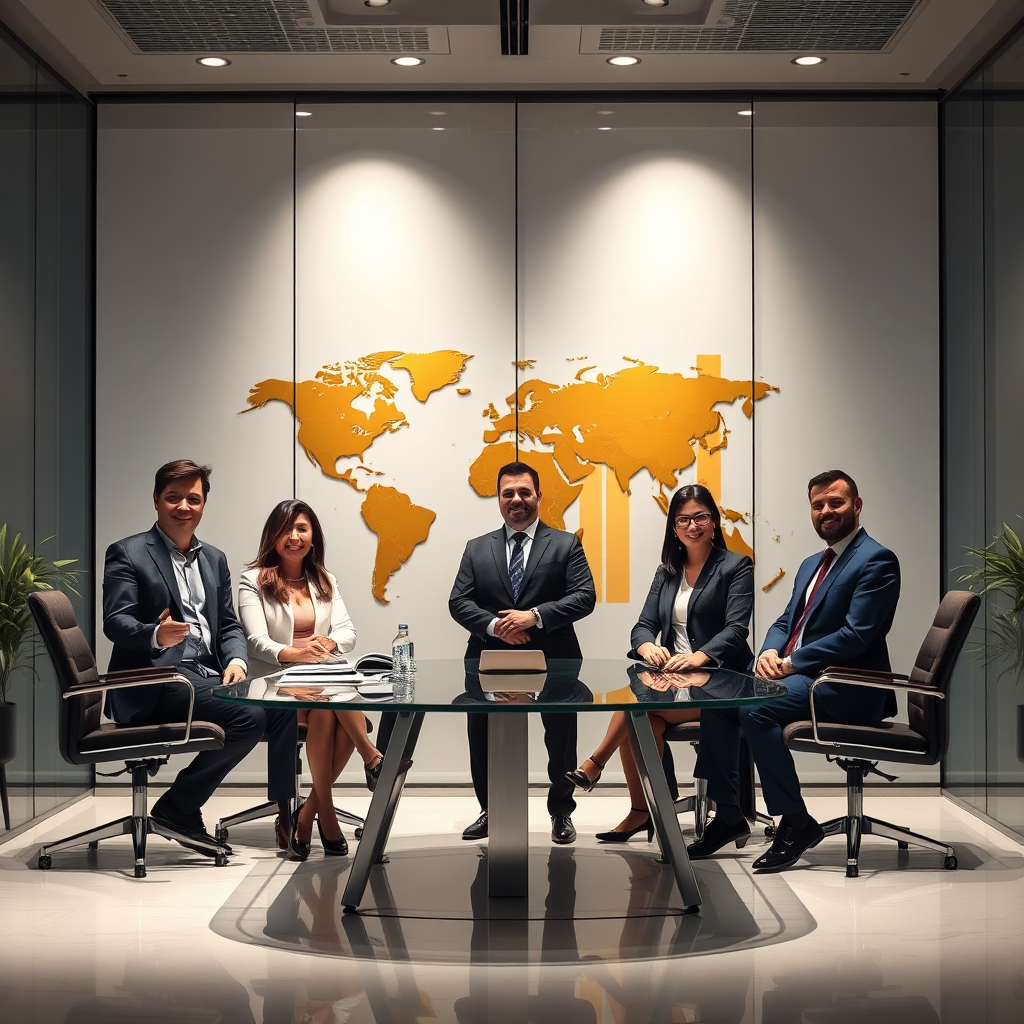 Corporate illustration of growth and empire-building
