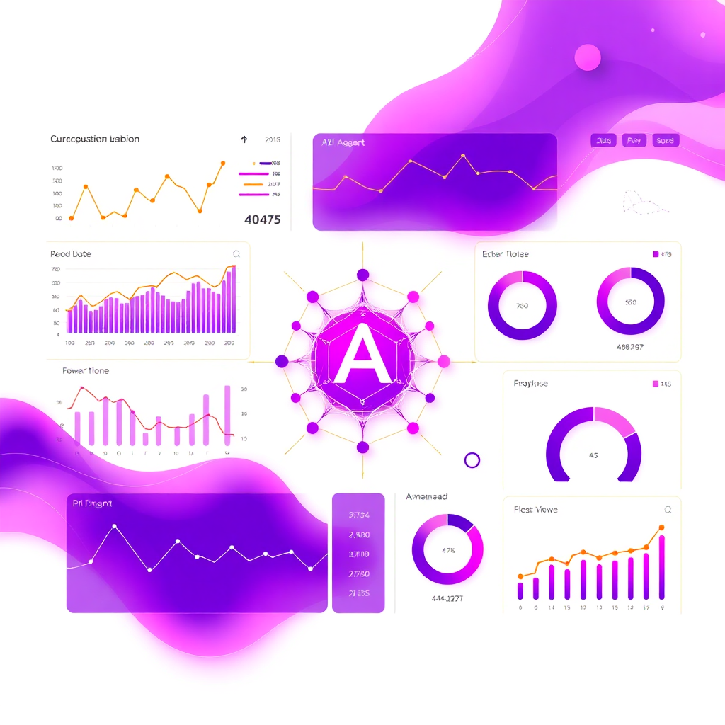 Abstract AI dashboard visualization