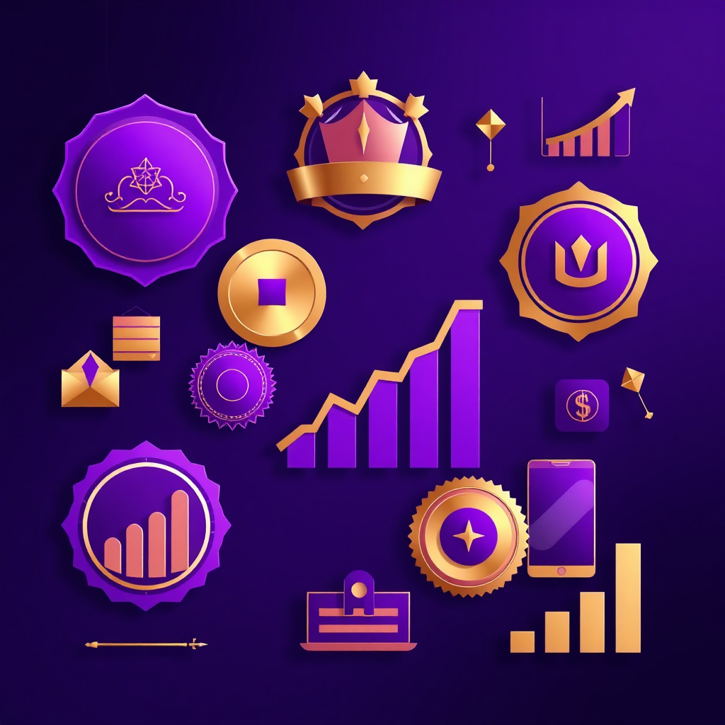 Brand illustration showing growth and branding elements