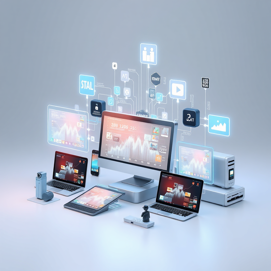 Hero visual showing tech and media integration