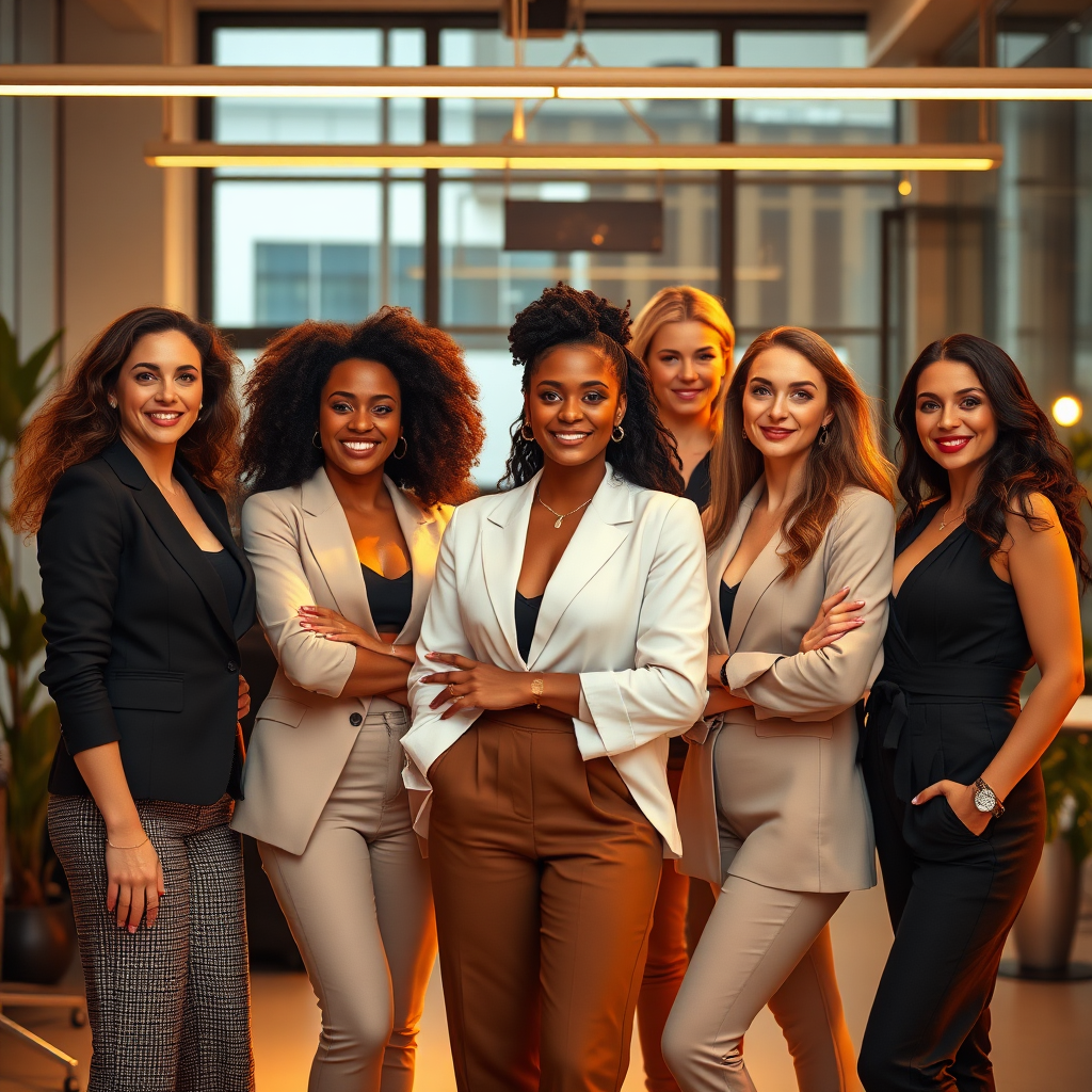 Diverse women leaders in a modern executive studio