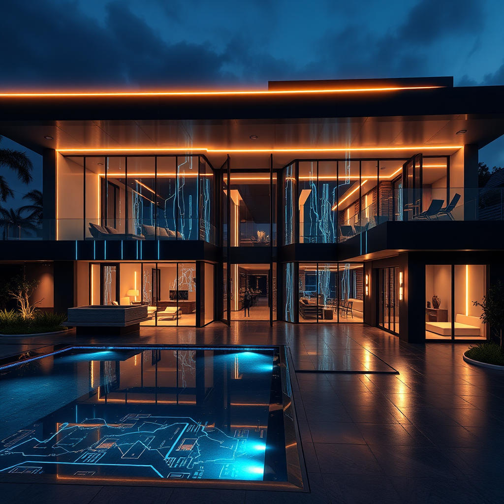 Villa de lujo futurista conectada a blockchain