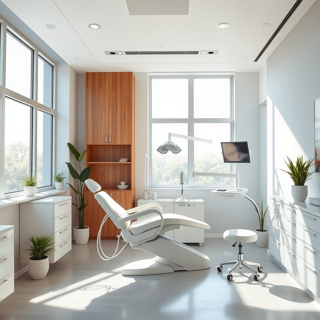 Modern and bright dental clinic room