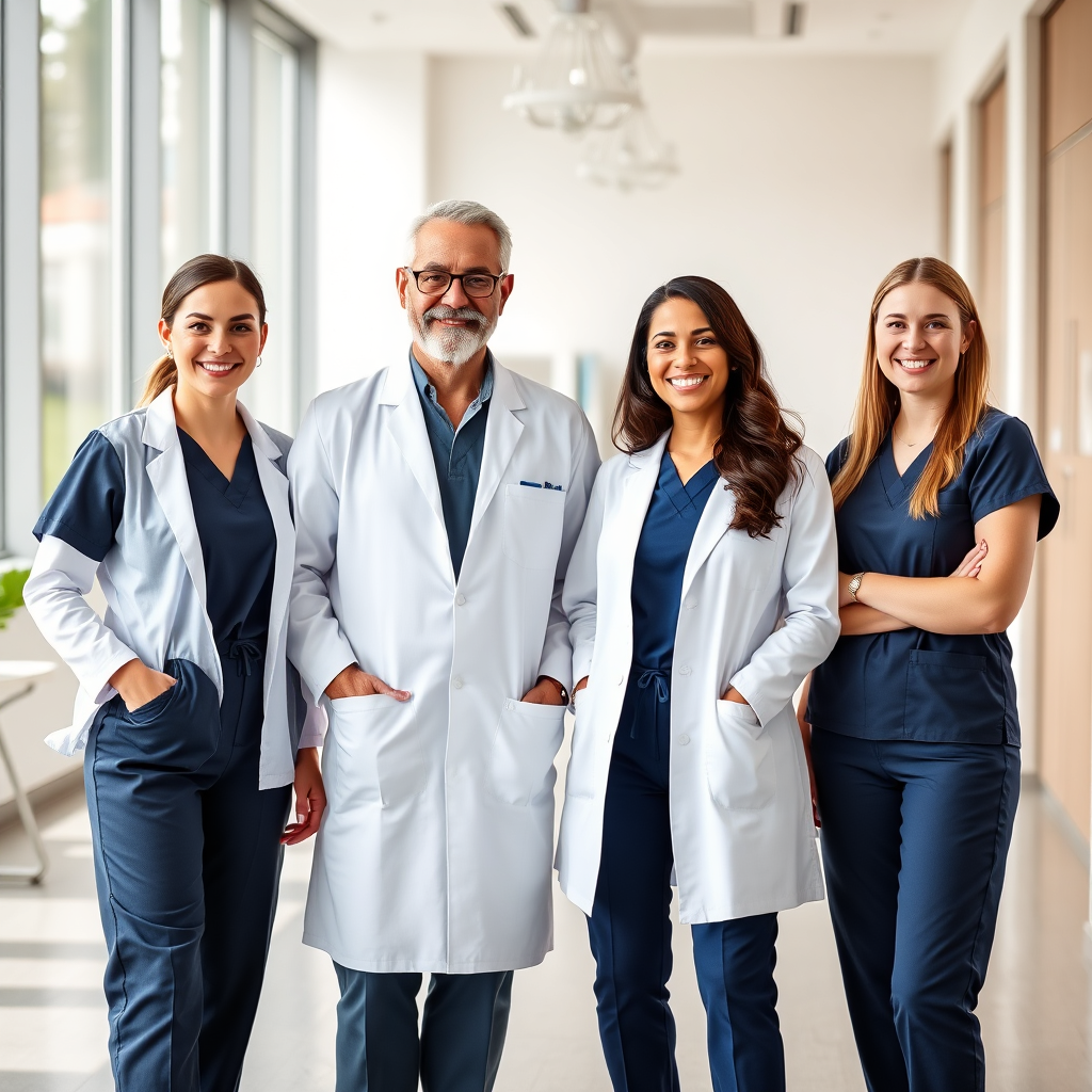 Our caring dental team in a bright modern clinic