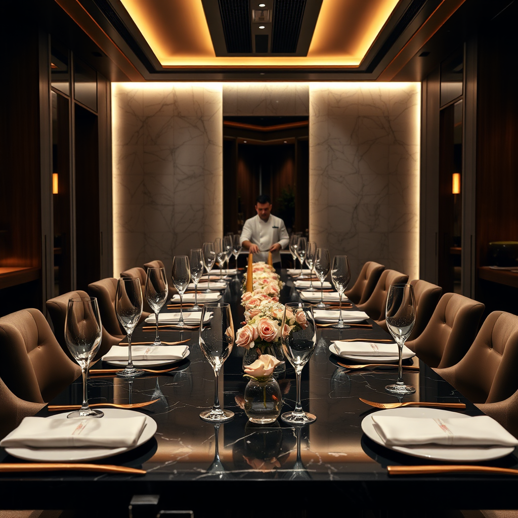 Luxury private dining table
