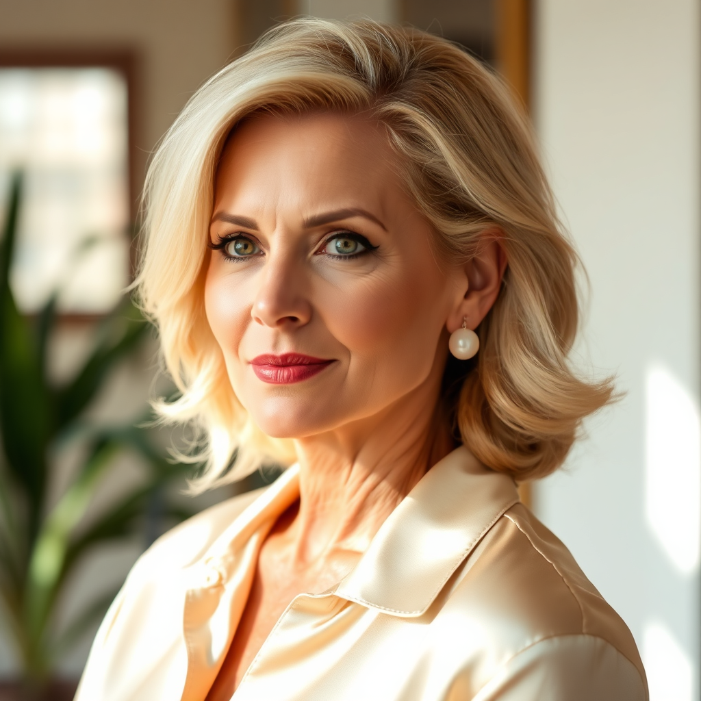 Private client with elegant blonde hair