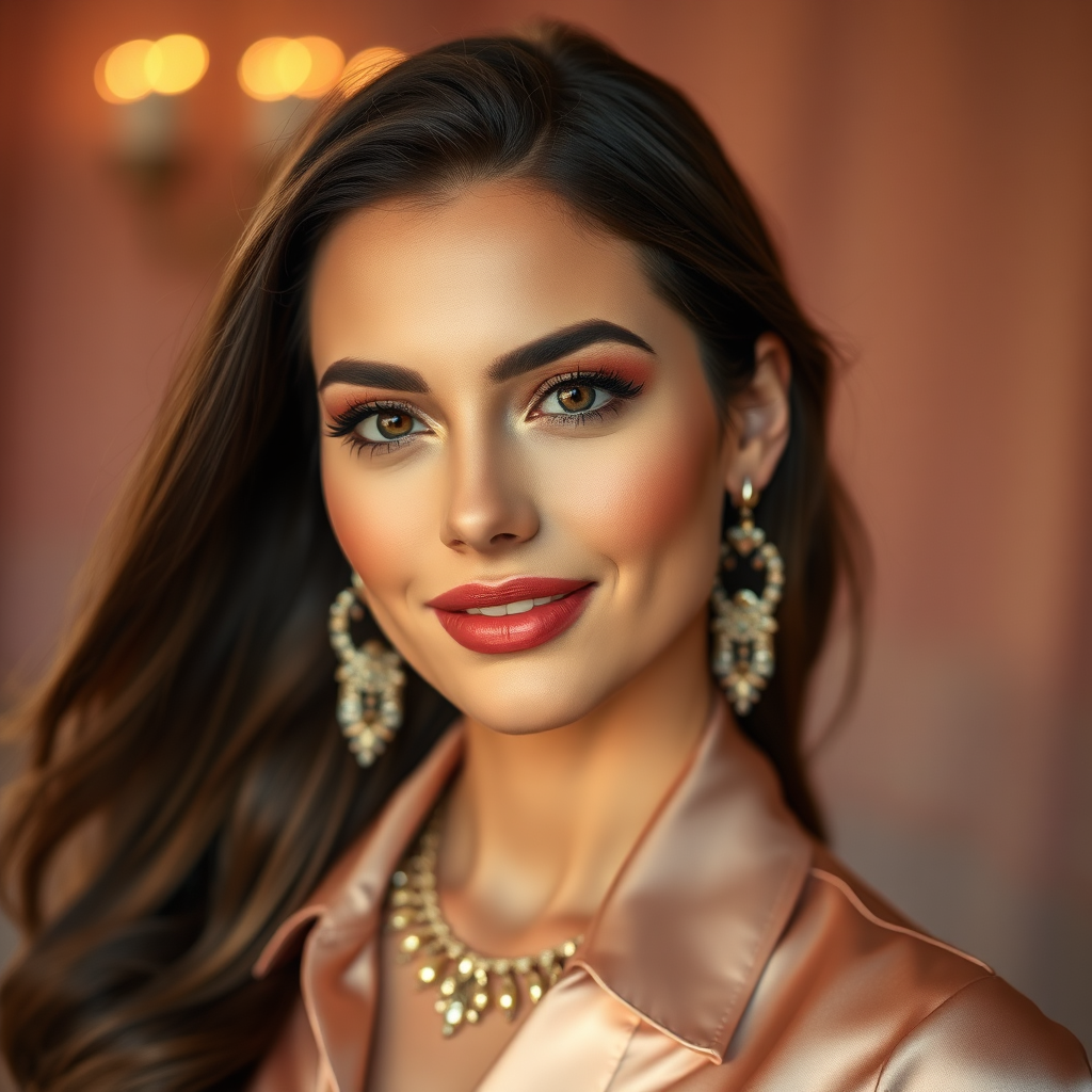 Master makeup artist portrait in warm golden light