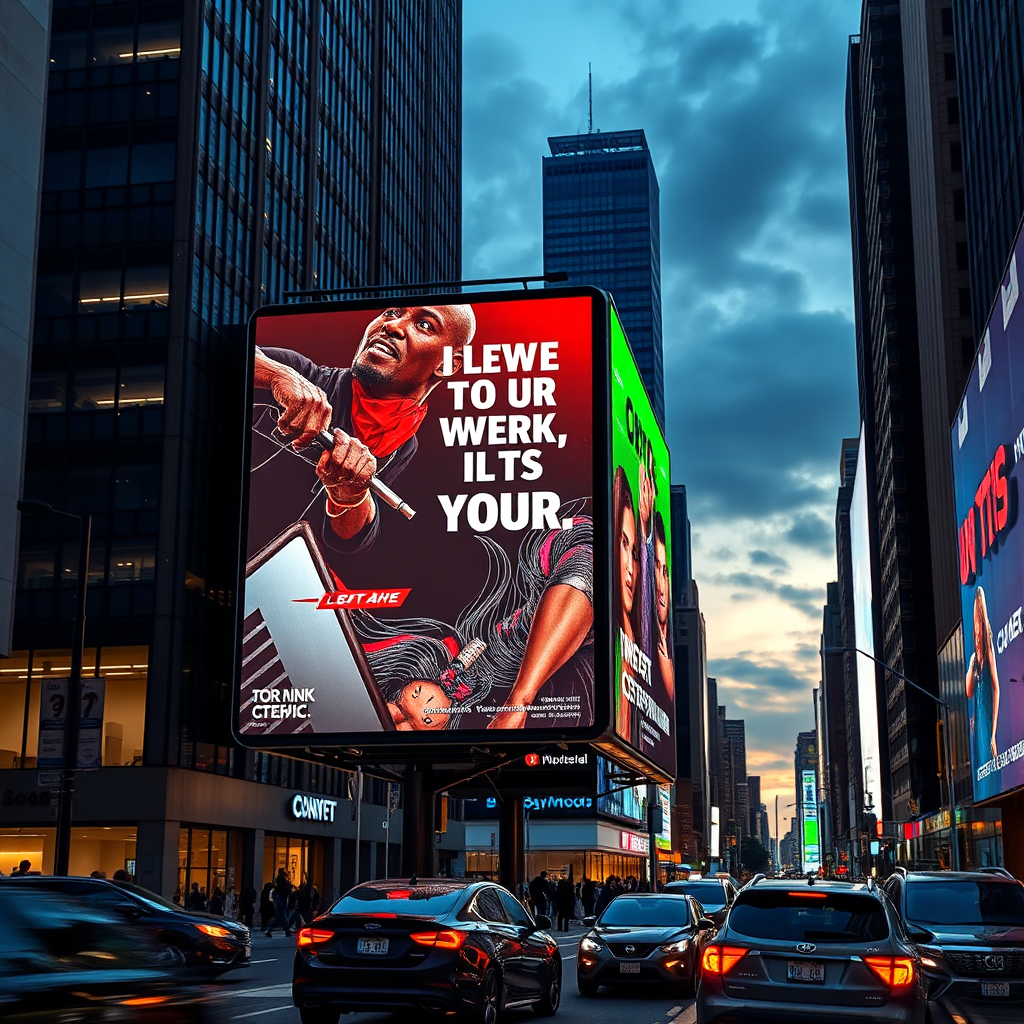 Digital advertising billboard in city
