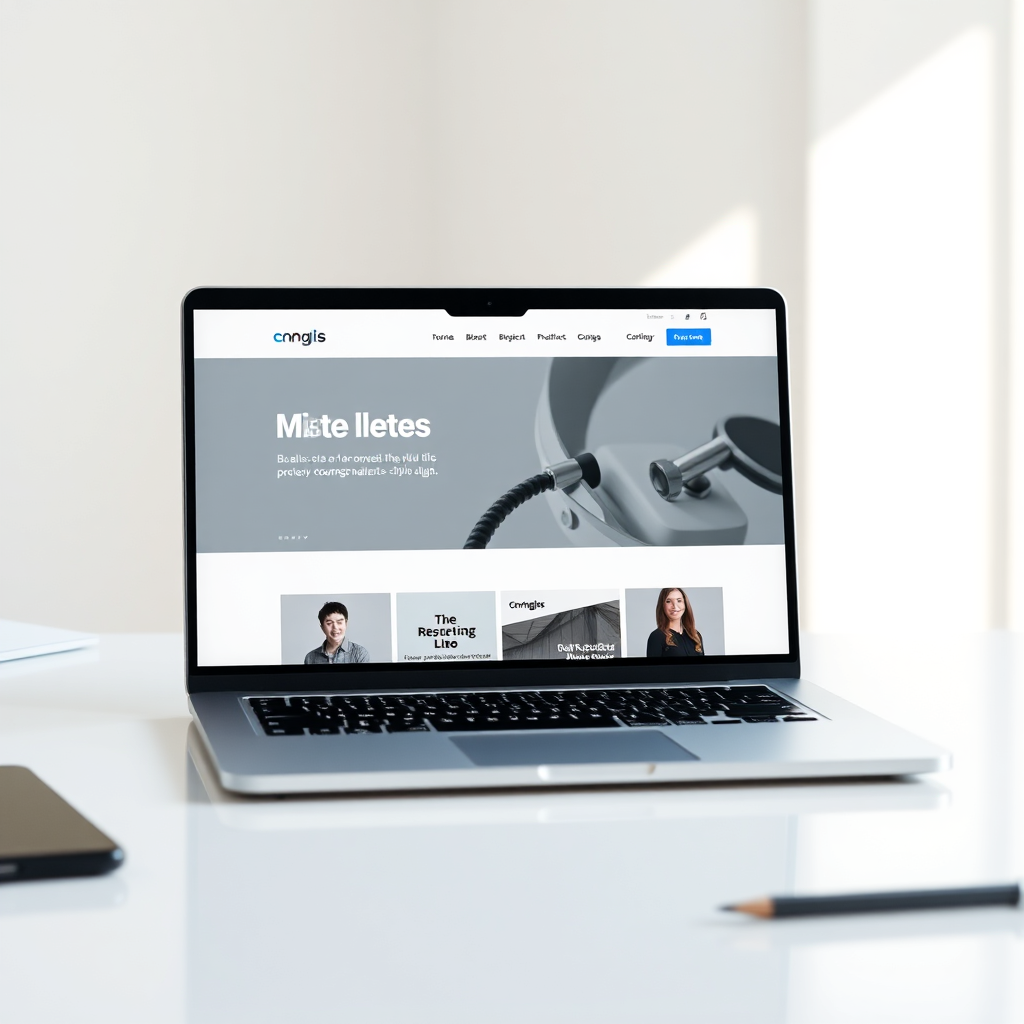 Website on laptop