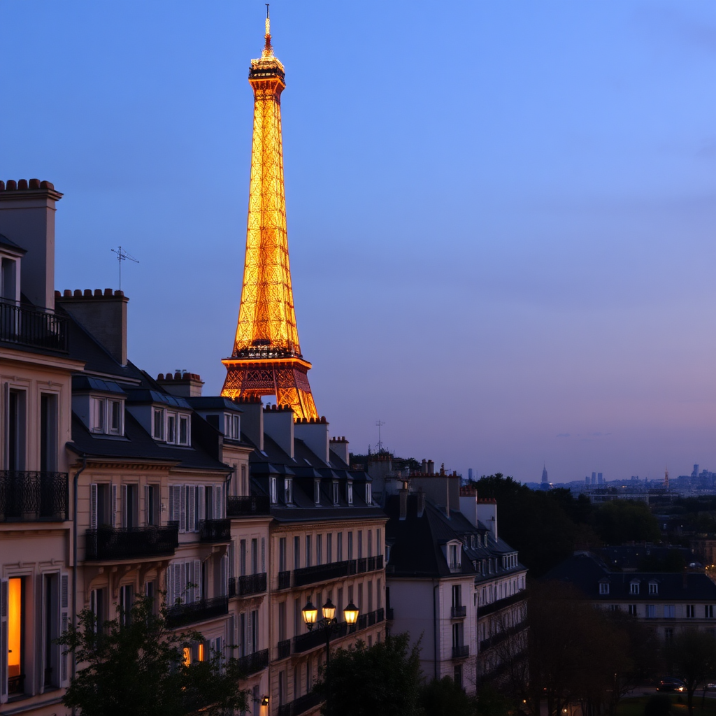 Eiffel Tower at golden hour