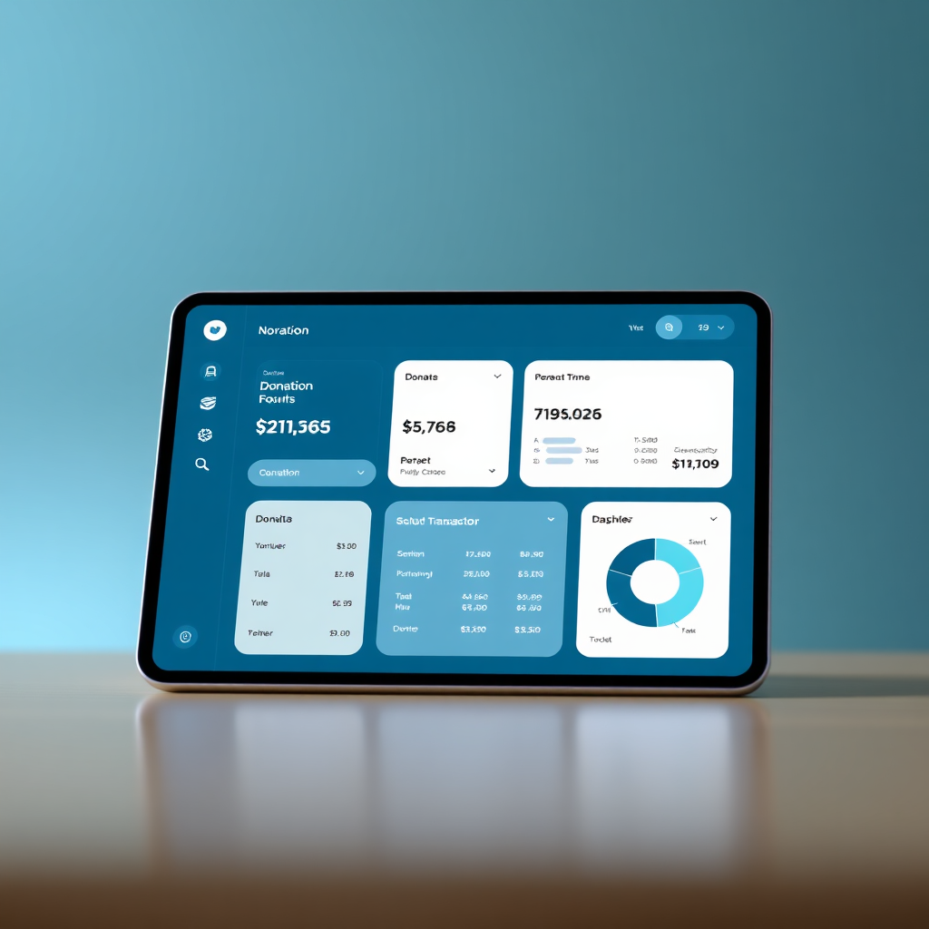 EventFlow dashboard mockup on a tablet