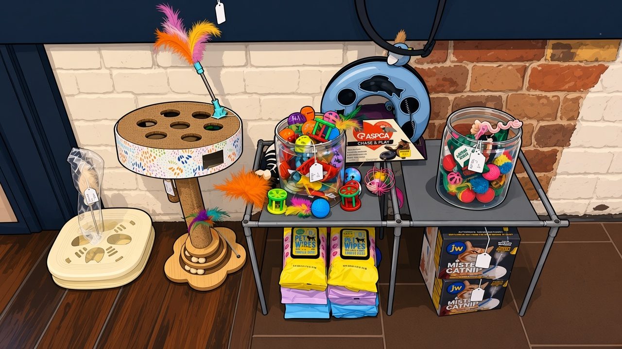 Cat toys and scratcher