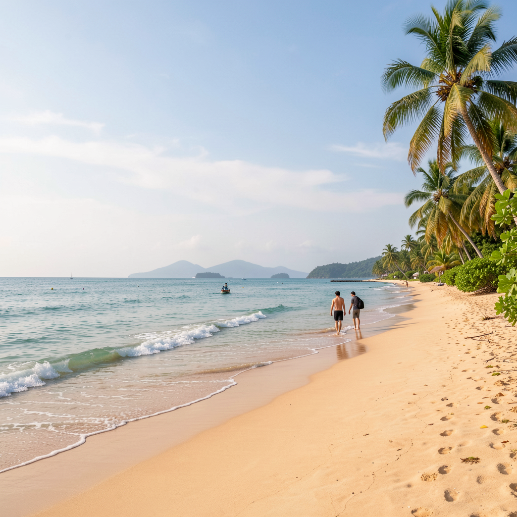 Visitors enjoying the shoreline at Dahican