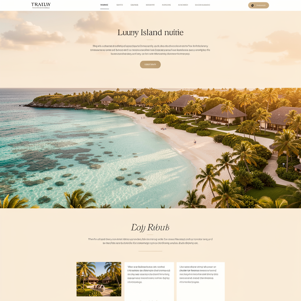 Luxury resort website concept