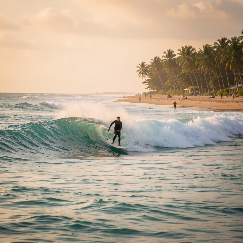 Surfing at Dahican Beach