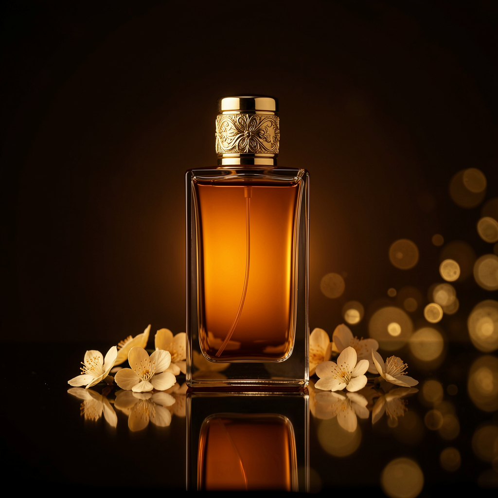 Luxury amber perfume bottle