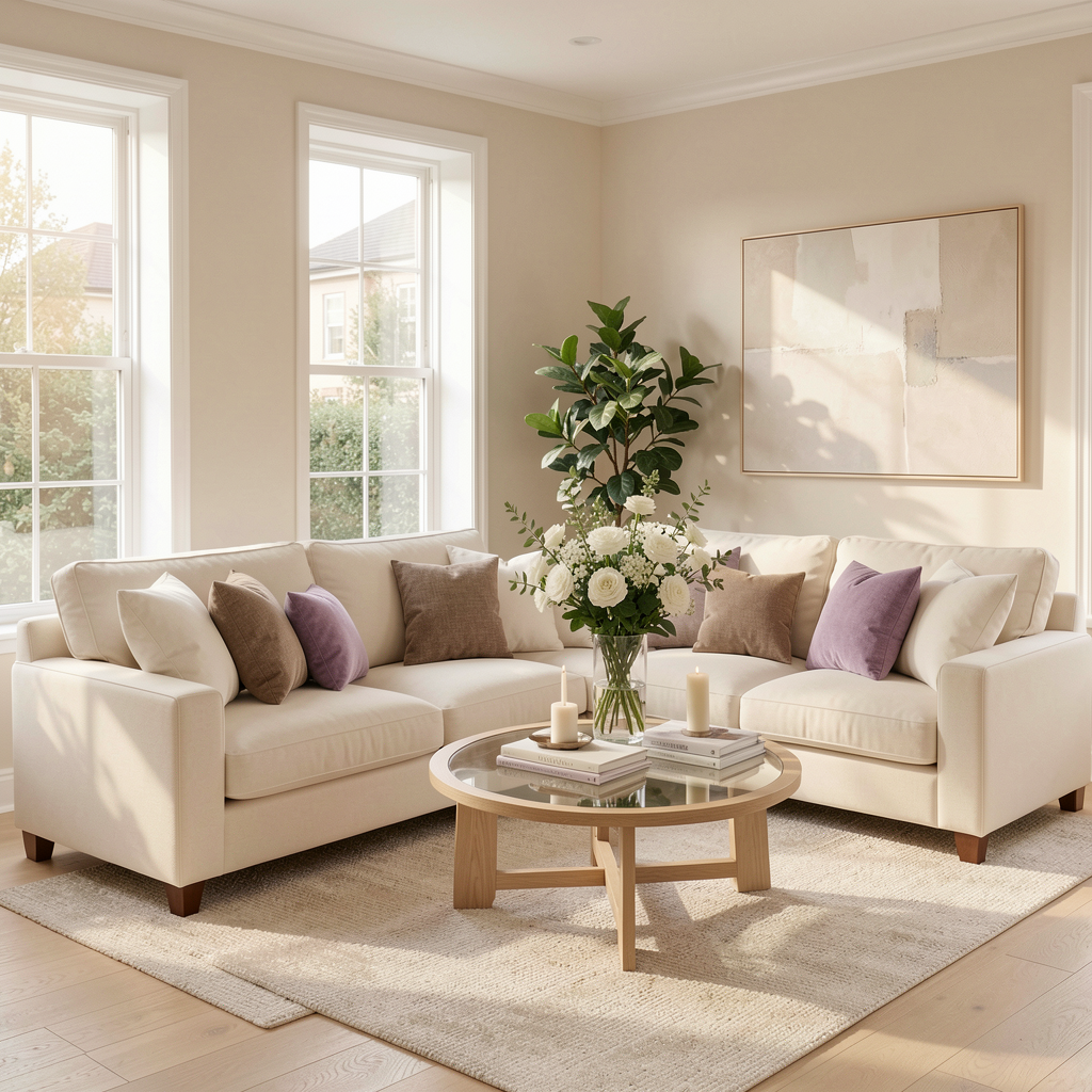 Freshly cleaned elegant living room