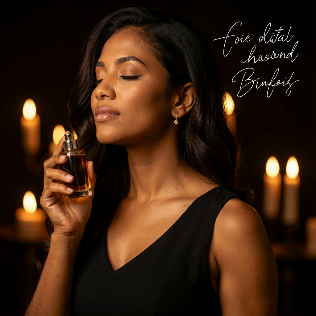 Woman enjoying a fine fragrance