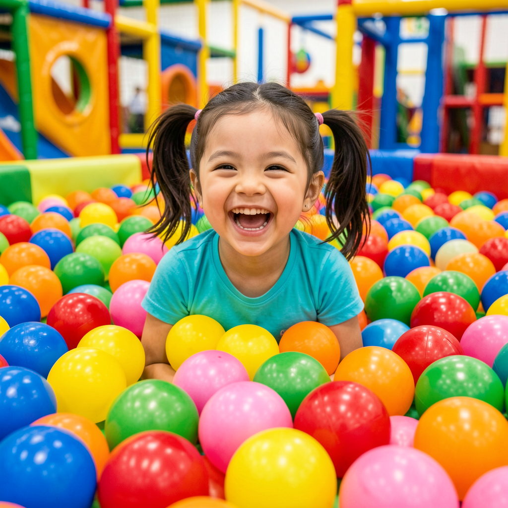 Child in ball pit